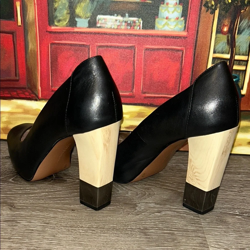 BCBGeneration Black Peep-Toe Stiletto Heels - Picture 9 of 15